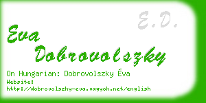 eva dobrovolszky business card